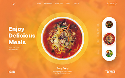 Hero page (Foody) branding design graphic design illustration ui ux