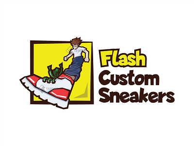 Flash Custom Sneakers anime brand branding cartoon comic digital art footware illustration illustrator logo manga mascot shoes sneaker vector