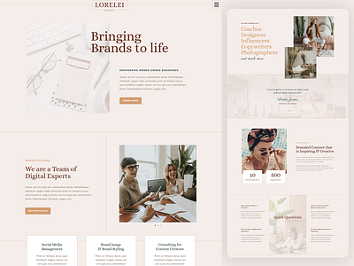 Lorelei agency bohemian boho clean elementor feminine themeforest