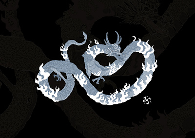 Chinese dragon graphic design illustration