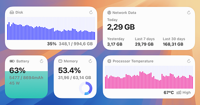 Usage app widgets activity app desktop graphs home screen ios ipados macos monitor system usage widgets