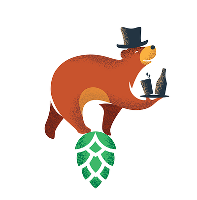 Beer Balancing Bear bear beer brand branding cartoon identity illustration logo