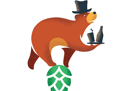 Beer Balancing Bear bear beer brand branding cartoon identity illustration logo