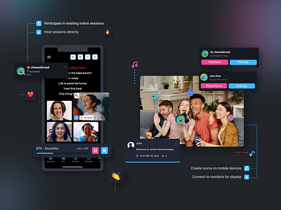 Bada bing, Bada boom... Bada Sing! cleanui communicationtool dailyui darkmode darkui dashboarddesign dashboardui graphicdesign hostroom karaoke sing singasong ui uiux videomeeting virtualmeeting webapplication