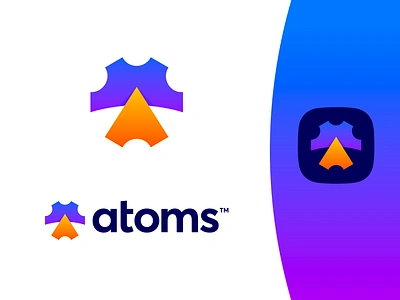 Atoms - Logo Design (unused) a atoms branding buy logo design creative logo freelance logo design gear globe gradient logo landscape logo modern logo design monogram settings wheel