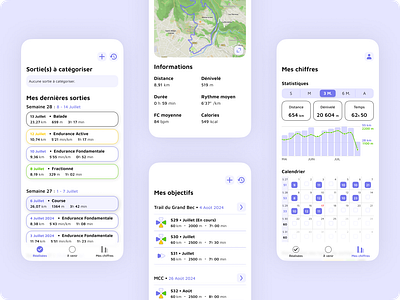 Running • Mobile App app calendar chart design mobile product running ui