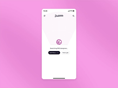 Finding designers animation 15th animation anniversary basket basketball design designer dribbble flat loading logo minimal motion graphics pink pro search searching ui ux web