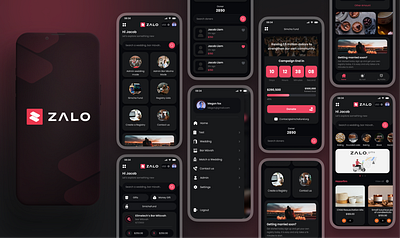 Zalo Mobile App Design app dark theme mobile ui