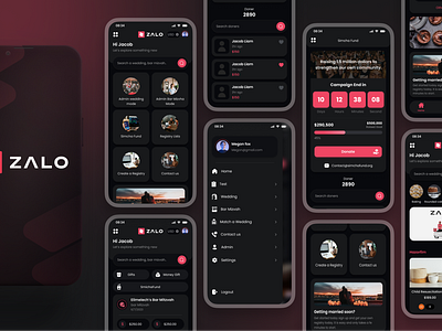 Zalo Mobile App Design app dark theme mobile ui