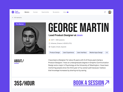Mentoring Platform - Design Concept mentoring platform modern design platform for mentors purple saas service software as a service ui ux