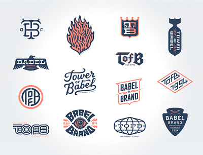 Tower of Babel logos branding design graphic design logo typography