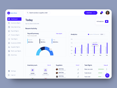 An ERP Management dashboard dashboard erp figma sass ui