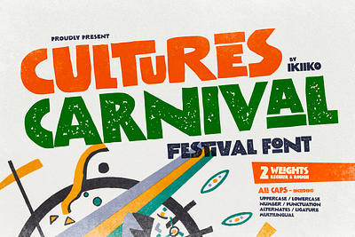 Cultures Carnival - Festival Font africa font brazil font carnival carnival font culture culture font decorative font display font ethnic ethnic font fancy festival festival font festive festive font font duo mexican font movie title rough font tribe