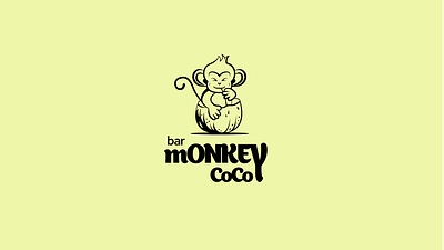 Logo for a cocktail bar abstract bar bar design bar logo bar menu cocktail coconut emblem funny graphic design illustration logo logo design logotype minimal monkey restaurant value:bar logo] значение:бар логотип]