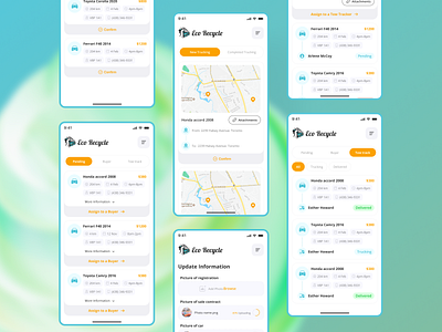 Tow-trucking App car dispatcher eco recycle scrap scrap car tow trucking trucking ui uiux
