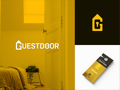 Logo for a GUESTDOOR - rental properties company brand identity branding corporative design graphic design logo minimalistic vector