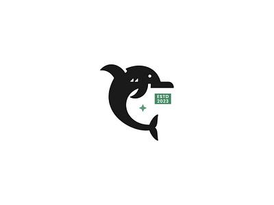 Stylish Dolphin Logo animal business company corporate cute dolphin logo mamal ocean sea