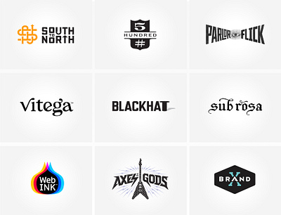 Various logos branding design graphic design logo typography