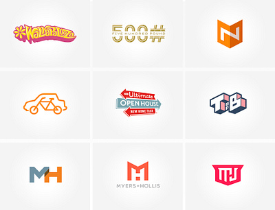 Various logos branding design graphic design logo typography