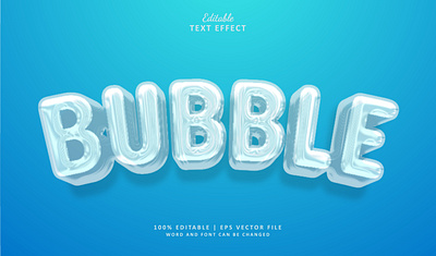 Text Effect Bubble 3d holo logo text effect