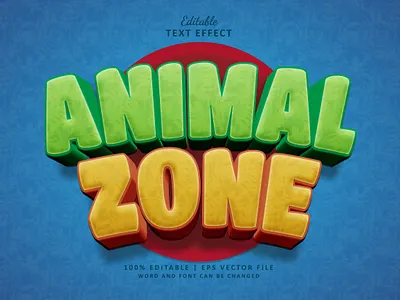 Text Effect Animal Zone 3d animation logo planet school text effect