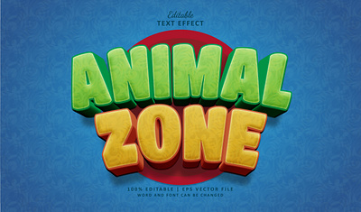 Text Effect Animal Zone 3d animation logo planet school text effect