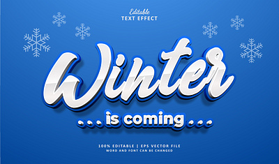 Text Effect Winter 3d branding cool logo text effect
