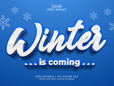 Text Effect Winter 3d branding cool logo text effect