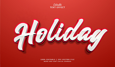 Text Effect Holiday 3d cool logo red text effect