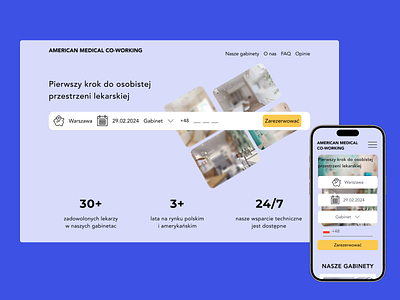 Coworking Medical Landing Page branding coworking design landing page medicine ui uiux ux web site webdesign website