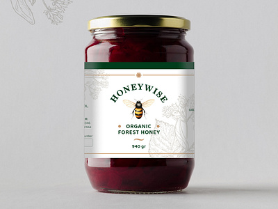 LABEL DESIGN // HONEY WISE // ORGANIC FOREST HONEY branding design greece honey label label label design logo logo design logotype packaging