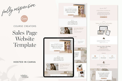 Course Sales Page Template Canva canva canva template canva website course creator course promotion course sales page sales page sales page template website template