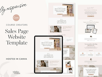 Course Sales Page Template Canva canva canva template canva website course creator course promotion course sales page sales page sales page template website template