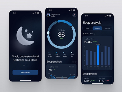 Sleep Analysis app app mobile mobile ui ui ui design