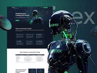 Ouinex new brandbook design- AI generated assets 3d 3d coin ai generated pictures brand identity brandbook branding creative graphic design crypto exchange forex graphic design logo logo motion motion graphics rebranding robots ui uiux visual identity