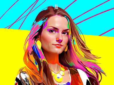 Ekaterina ai art artwork drawing girl hair illustration portrait