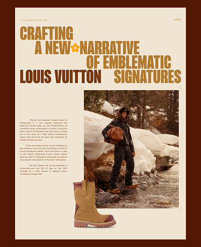 Editorial concepts for Louis Vuitton + Timberland collaboration. awwwards design graphic design ui ui design user experience design user interface design ux ux design web design webdesign