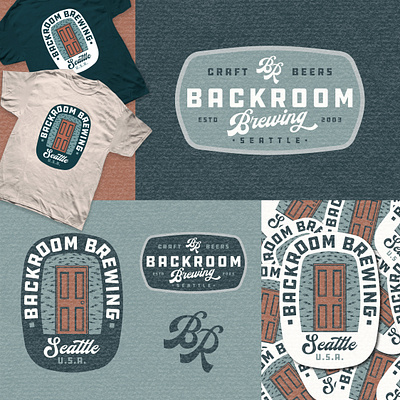 Backroom Brewing Branding Package badge branding brewing design illustration