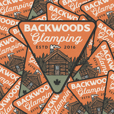 Backwoods Glamping Badge badge branding camping design illustration