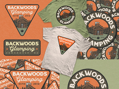 Backwoods Glamping Branding Package branding camping design graphic design logo merch