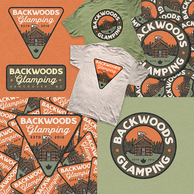 Backwoods Glamping Branding Package branding camping design graphic design logo merch