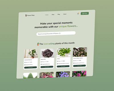 Flower Shop-Website Concept concept ui ux web web design