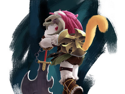 BOTW Barbarian breath of the wild cat cute digital fanart illustration the legend of zelda