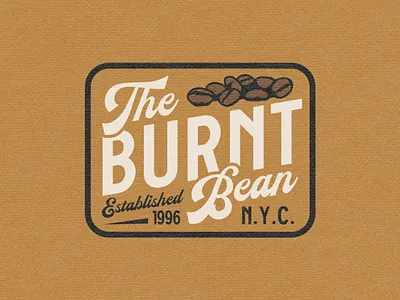 The Burnt Bean Badge badge coffee shop design graphic design logo