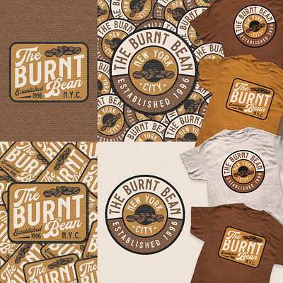 The Burnt Bean Branding Package badge branding coffee shop design logo