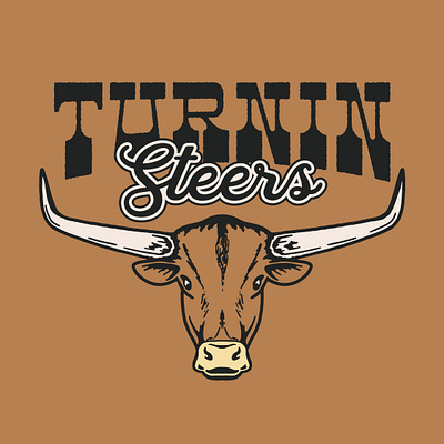 Turnin' Steers Merch Design branding design logo merch