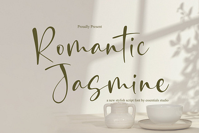 Romantic Jasmine - Stylish Script Font logolettering