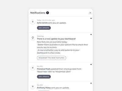 Notifications app dashboard design graphic design minimal minimalism notifications ui update ux