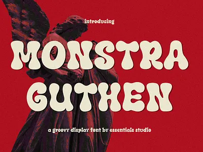 Monstra Guthen - Groovy Font branding crafting font graphic design groovy logo retro vintage font