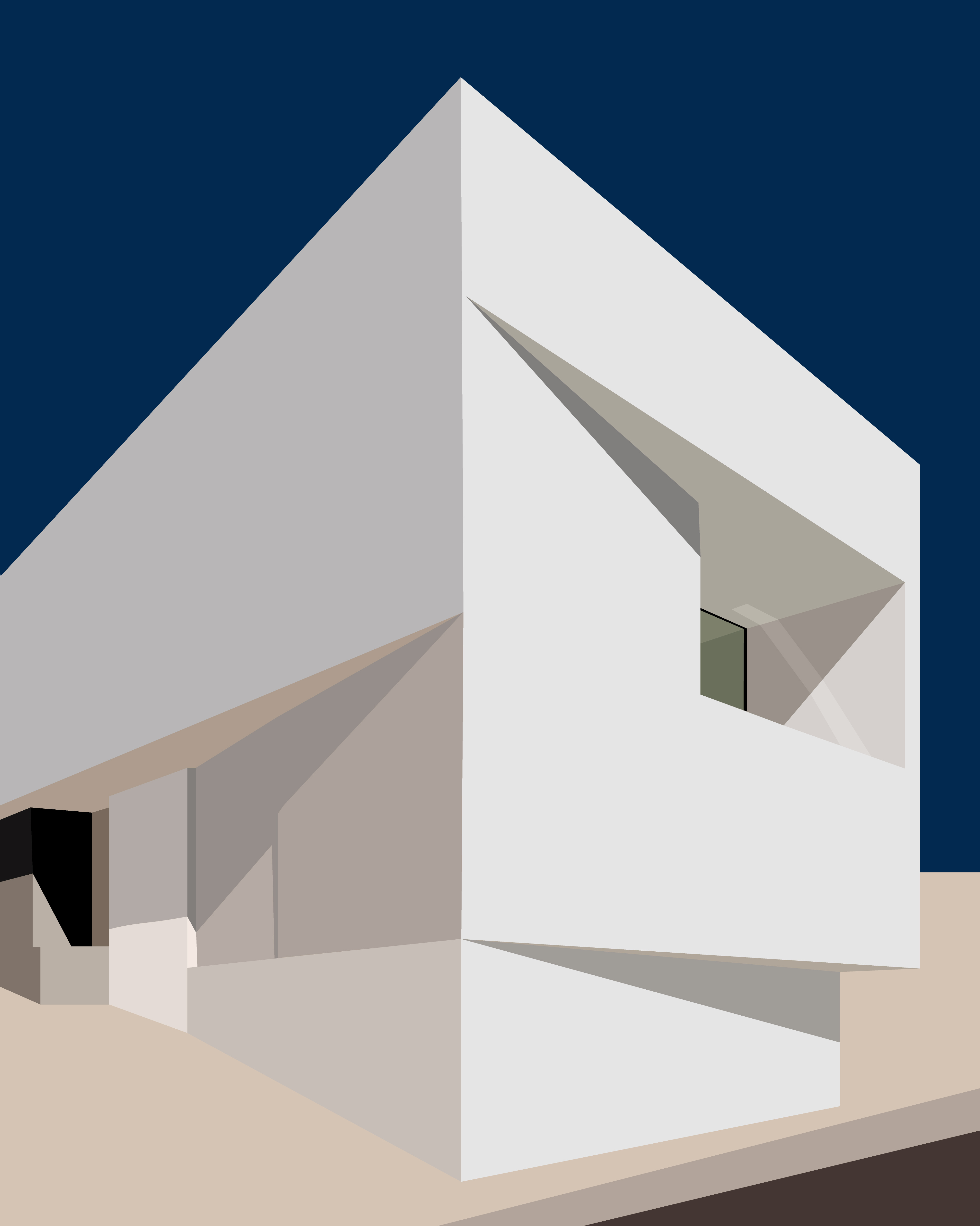 Abstract architectural construction. abstract architect building contemporary digital art facade futuristic geometry illustration magenta modern modern art monochrome poster design scandinavia vector